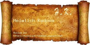 Heimlich Kadosa névjegykártya